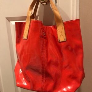 DVF patent leather tote bag